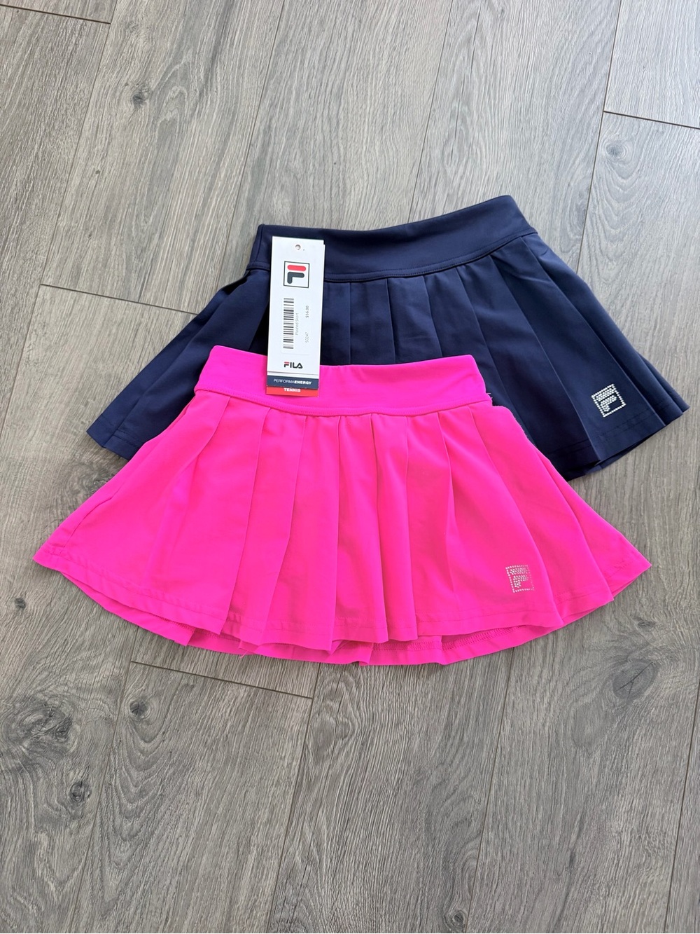 FILA Two-Pack Pleated Tennis Skirts in Pink & Navy